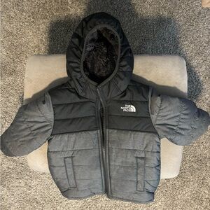 The North Face Black and Gray Reversible Full Zip Hooded Jacket